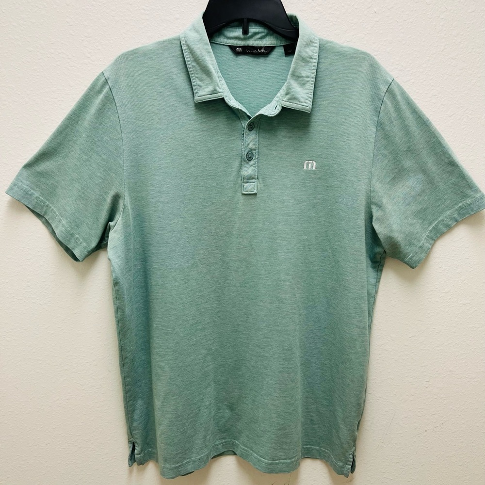 TravisMathew Men's Mint Green Polo Shirt Size XL